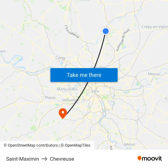 Saint-Maximin to Chevreuse map