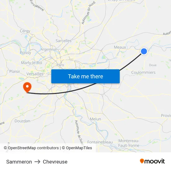 Sammeron to Chevreuse map