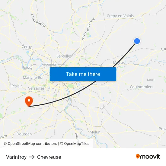 Varinfroy to Chevreuse map