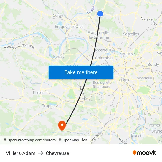 Villiers-Adam to Chevreuse map