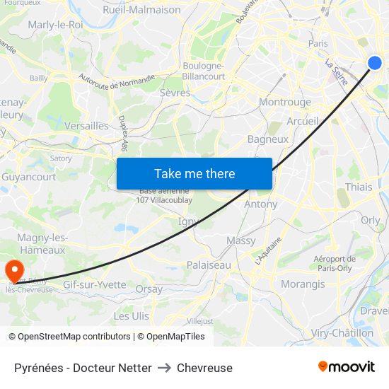 Pyrénées - Docteur Netter to Chevreuse map