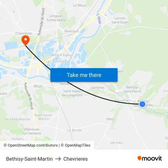 Bethisy-Saint-Martin to Chevrieres map