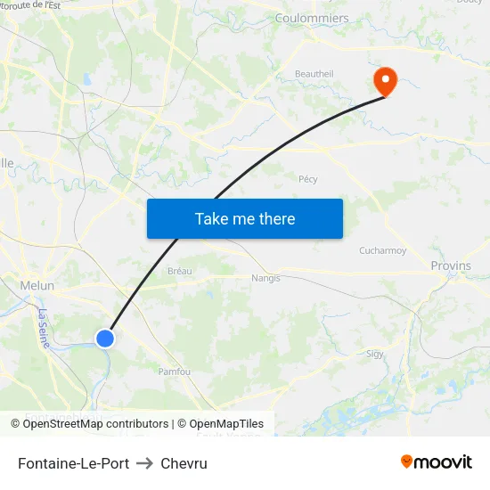 Fontaine-Le-Port to Chevru map