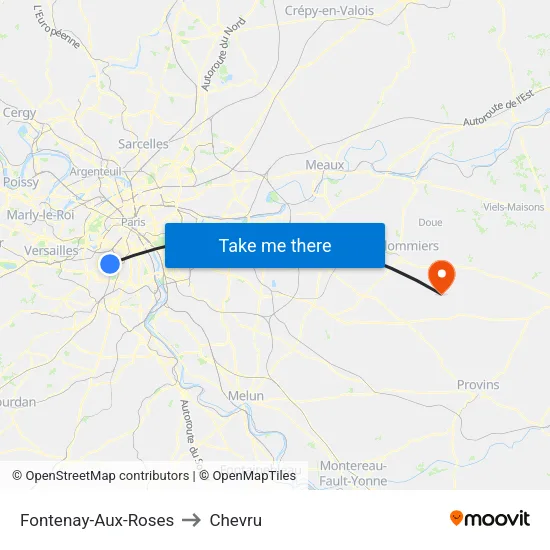 Fontenay-Aux-Roses to Chevru map