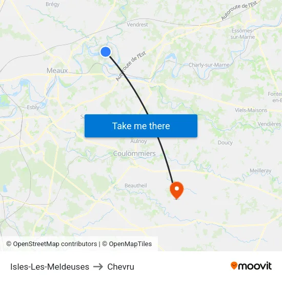 Isles-Les-Meldeuses to Chevru map