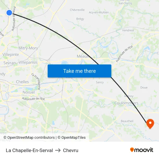 La Chapelle-En-Serval to Chevru map