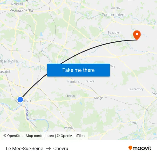 Le Mee-Sur-Seine to Chevru map