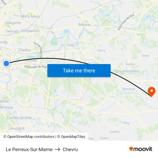 Le Perreux-Sur-Marne to Chevru map