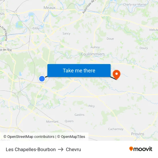 Les Chapelles-Bourbon to Chevru map