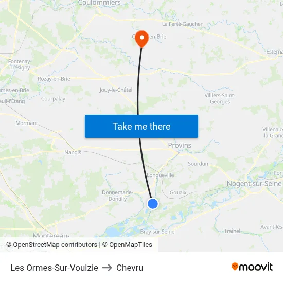 Les Ormes-Sur-Voulzie to Chevru map