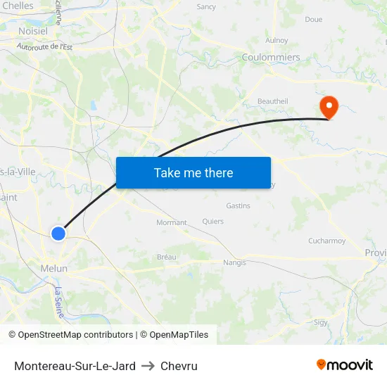 Montereau-Sur-Le-Jard to Chevru map