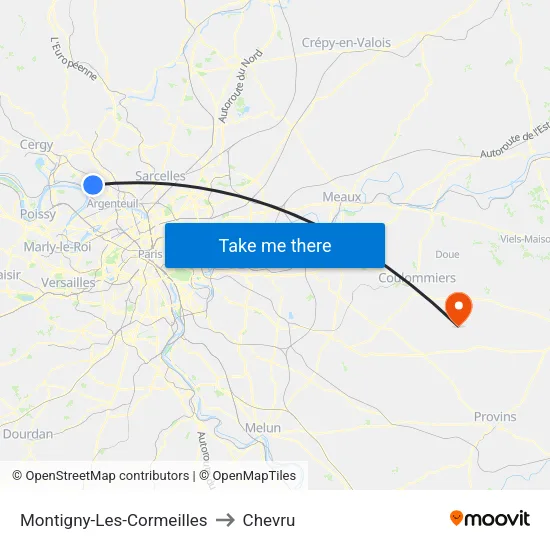 Montigny-Les-Cormeilles to Chevru map