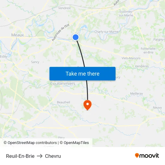 Reuil-En-Brie to Chevru map