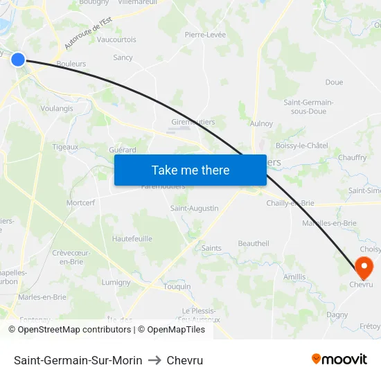 Saint-Germain-Sur-Morin to Chevru map