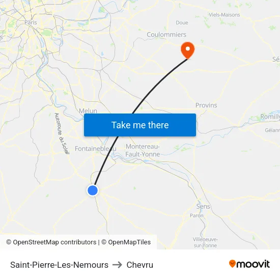 Saint-Pierre-Les-Nemours to Chevru map
