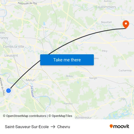 Saint-Sauveur-Sur-Ecole to Chevru map