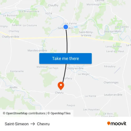 Saint-Simeon to Chevru map