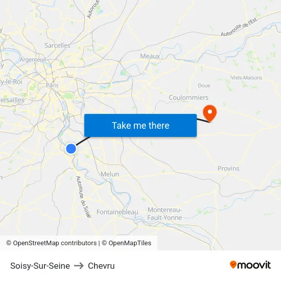 Soisy-Sur-Seine to Chevru map