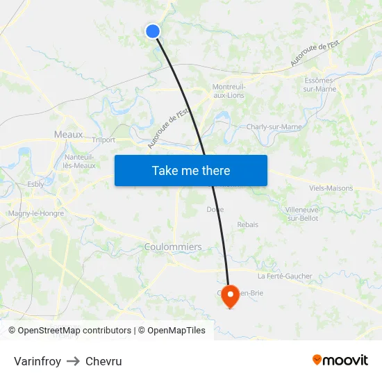 Varinfroy to Chevru map