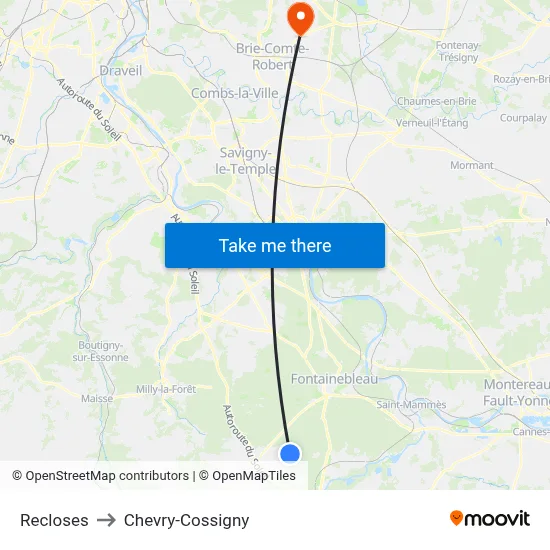 Recloses to Chevry-Cossigny map