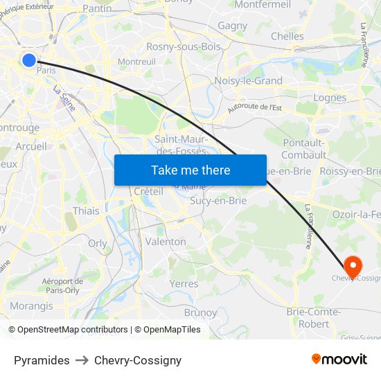 Pyramides to Chevry-Cossigny map