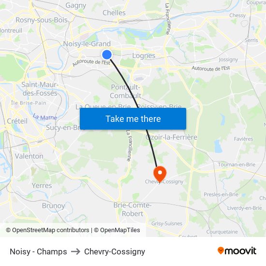 Noisy - Champs to Chevry-Cossigny map