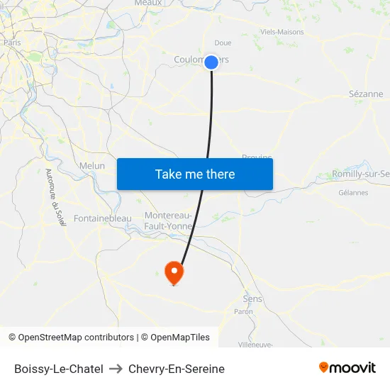 Boissy-Le-Chatel to Chevry-En-Sereine map