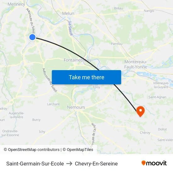 Saint-Germain-Sur-Ecole to Chevry-En-Sereine map