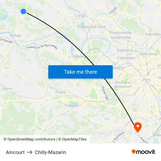 Aincourt to Chilly-Mazarin map