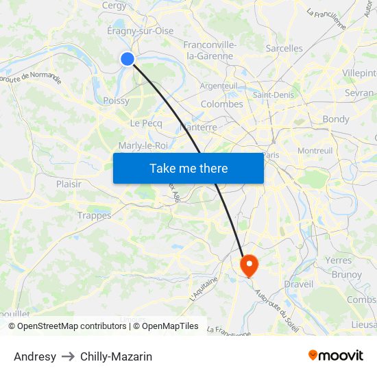Andresy to Chilly-Mazarin map