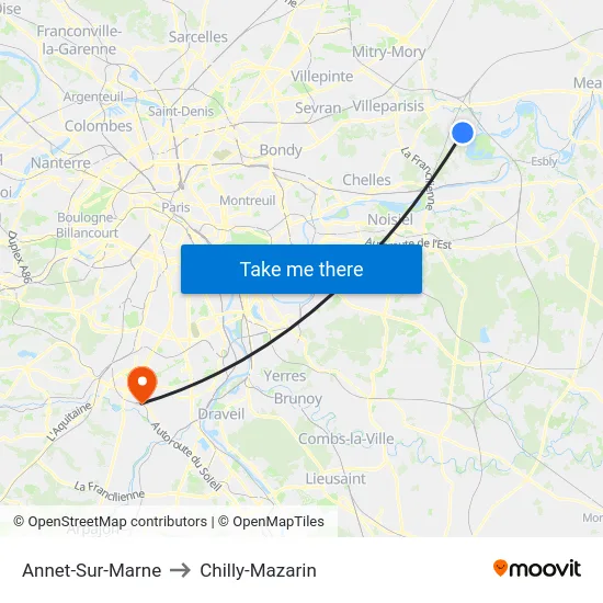 Annet-Sur-Marne to Chilly-Mazarin map