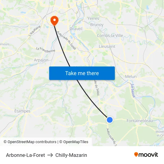 Arbonne-La-Foret to Chilly-Mazarin map