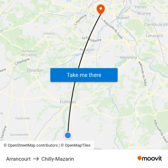 Arrancourt to Chilly-Mazarin map