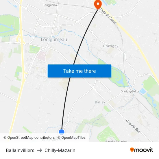 Ballainvilliers to Chilly-Mazarin map
