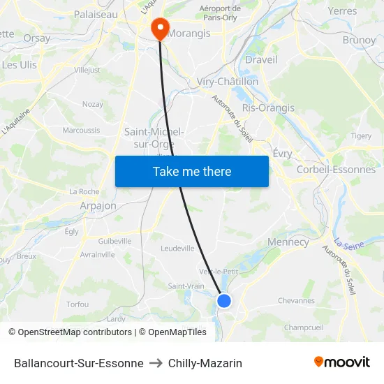 Ballancourt-Sur-Essonne to Chilly-Mazarin map