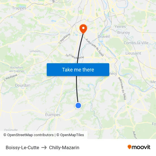 Boissy-Le-Cutte to Chilly-Mazarin map