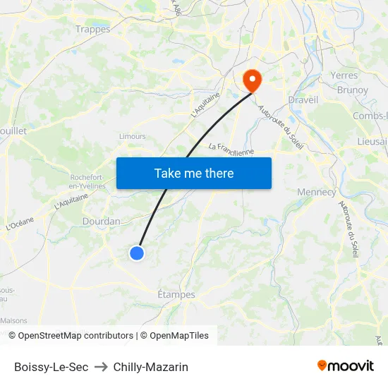 Boissy-Le-Sec to Chilly-Mazarin map