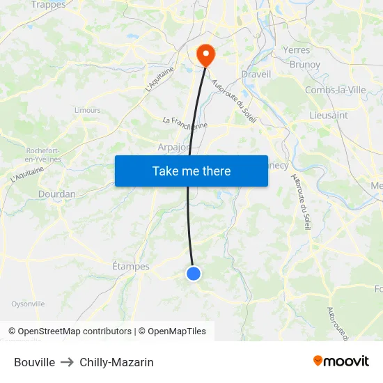 Bouville to Chilly-Mazarin map