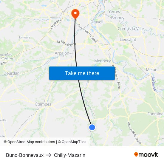 Buno-Bonnevaux to Chilly-Mazarin map