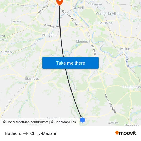 Buthiers to Chilly-Mazarin map