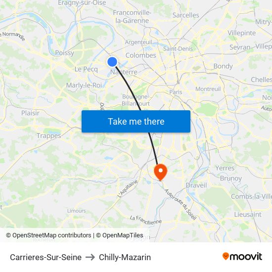 Carrieres-Sur-Seine to Chilly-Mazarin map