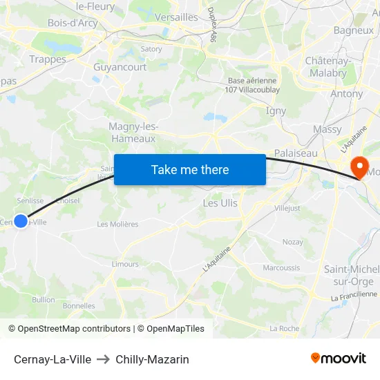 Cernay-La-Ville to Chilly-Mazarin map