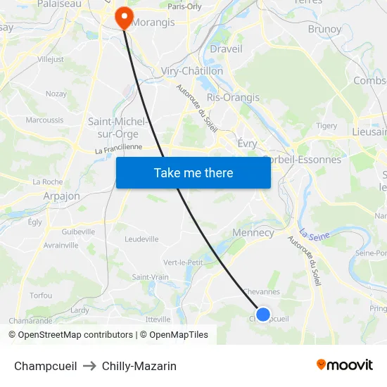Champcueil to Chilly-Mazarin map