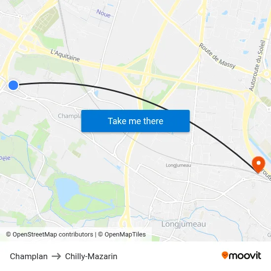 Champlan to Chilly-Mazarin map