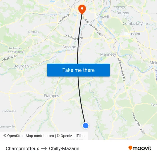 Champmotteux to Chilly-Mazarin map