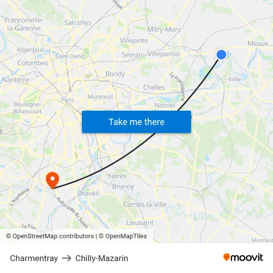 Charmentray to Chilly-Mazarin map