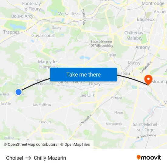Choisel to Chilly-Mazarin map