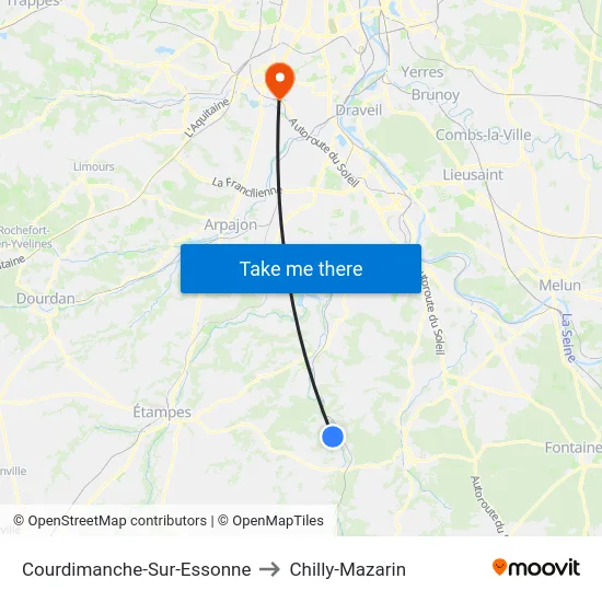 Courdimanche-Sur-Essonne to Chilly-Mazarin map