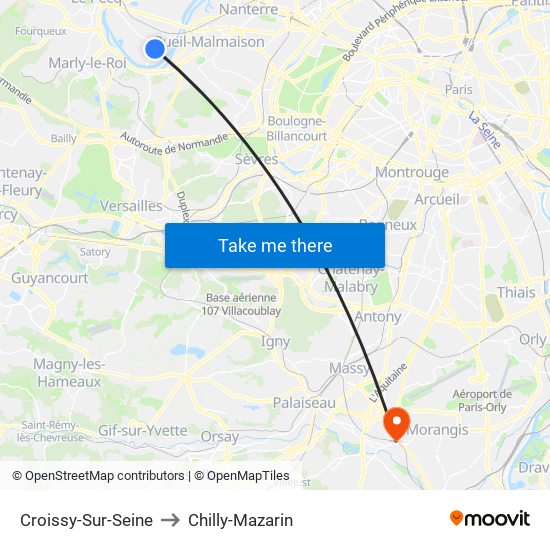 Croissy-Sur-Seine to Chilly-Mazarin map