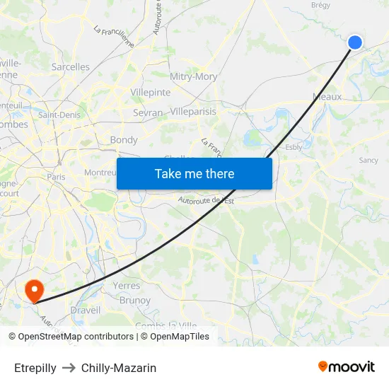 Etrepilly to Chilly-Mazarin map